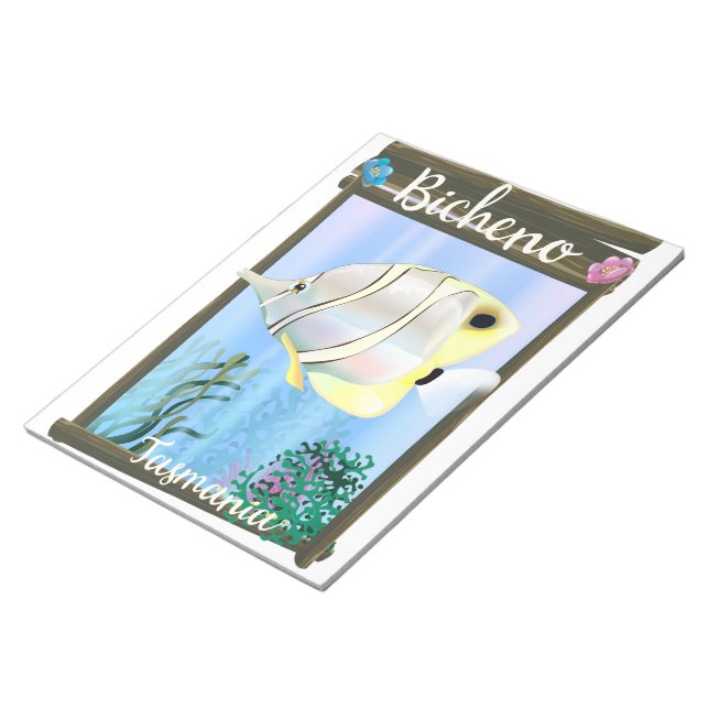 Bicheno Tasmania vintage travel poster Notepad (Angled)