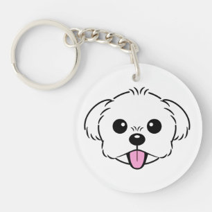 Bichon blanc mignon Frise Chien Stick Sortie