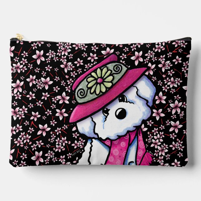 Bichon Cherry Blossom Accessory Pouch (Front)
