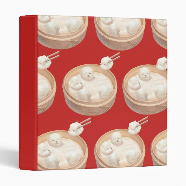 Bichon Dumplings: Cute Xiao Long Bao Dim Sum Art Binder (Front/Spine)