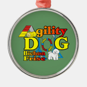 Bichon Frise Agility Metal Ornament