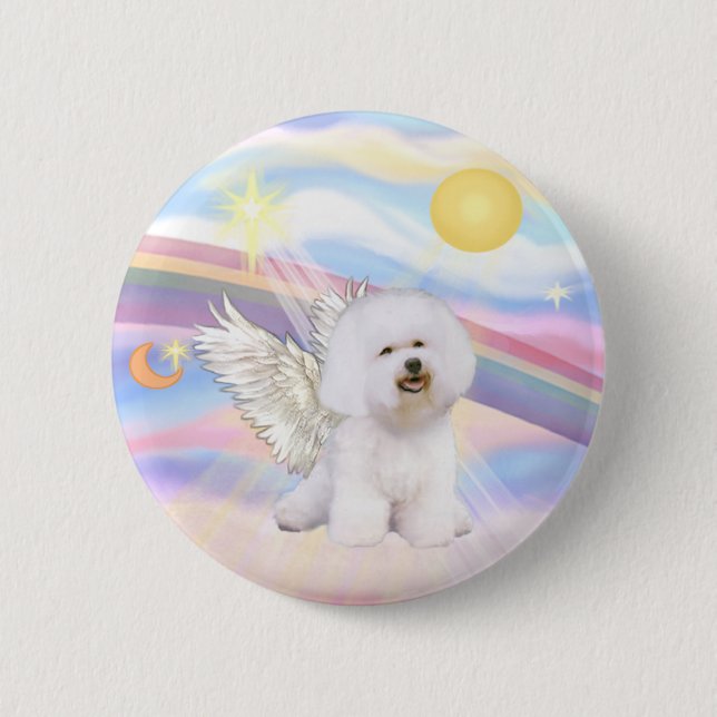 Bichon Frise Angel 2 Inch Round Button (Front)