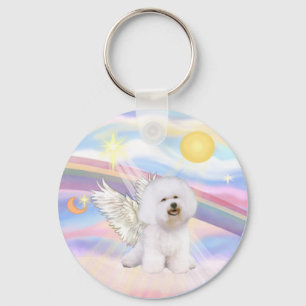 Bichon Frise Angel Keychain
