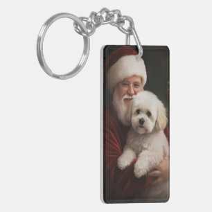Bichon frisé avec le Père Noël Noël festif 