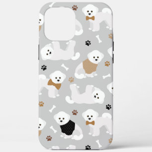 Bichon Frise Bones and Paws Grey iPhone 12 Pro Max Case