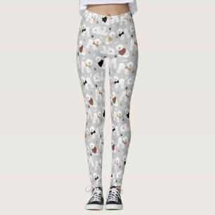 Bichon Frise Bones and Paws Grey Leggings
