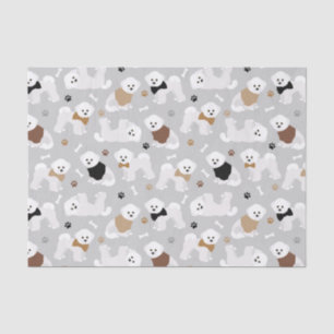 Bichon Frise Bones and Paws Grey Tissue Paper