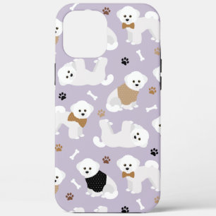 Bichon Frise Bones and Paws Purple iPhone 12 Pro Max Case
