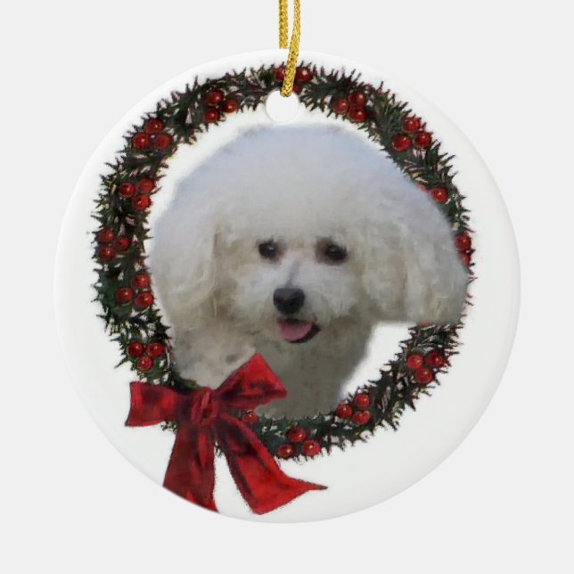 Bichon Frise Cadeaux de Noël Ornement (Devant)