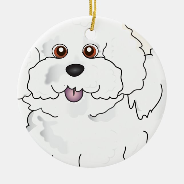 Bichon Frise Ceramic Ornament (Front)