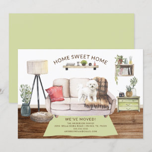 Bichon Frise Chien Faire-part de déplacement