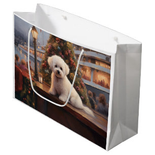 Bichon Frise Christmas Cruise: Pawsome Holiday  Large Gift Bag