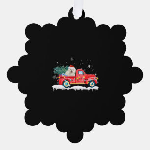 Bichon Frise Christmas Dog Santa Xmas Ornament Card