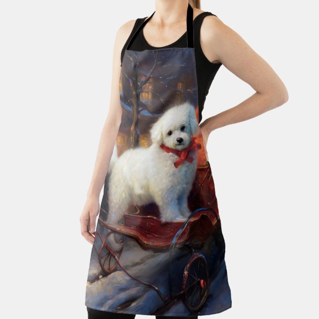 Bichon Frise Christmas Festive Season  Apron (Insitu)