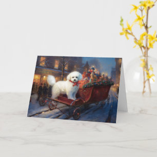 Bichon Frise Christmas Festive Season  Card