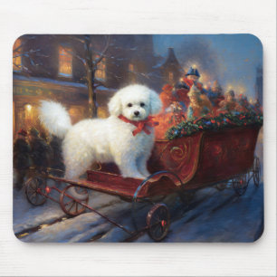 Bichon Frise Christmas Festive Season  Mouse Pad