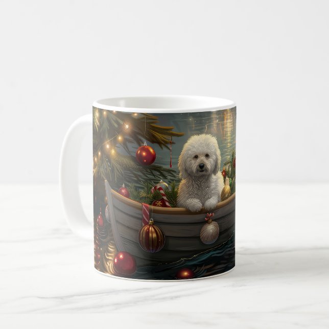 Bichon Frise Christmas Festive Voyage Coffee Mug (Front Left)