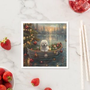 Bichon Frise Christmas Festive Voyage Napkin