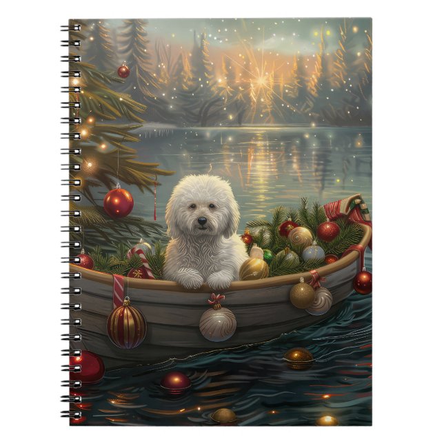 Bichon Frise Christmas Festive Voyage Notebook (Front)