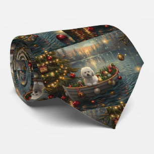 Bichon Frise Christmas Festive Voyage Tie