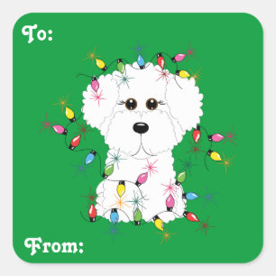 Bichon Frise Christmas Gift Stickers