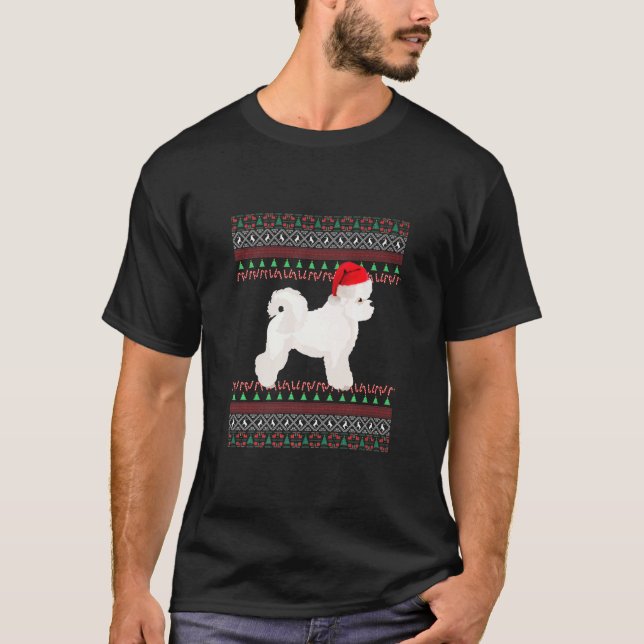 Bichon Frise Christmas Holiday Ugly Bichon  T-Shirt (Front)