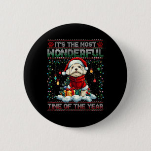 Bichon Frise Christmas Tree Decorations Dog Lover 2 Inch Round Button