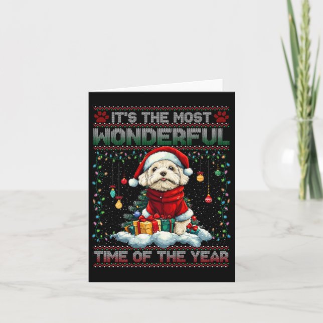 Bichon Frise Christmas Tree Decorations Dog Lover  Card (Front)