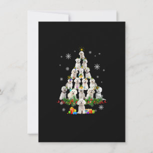 Bichon Frise Christmas Tree Lights Funny Dog Xmas Invitation