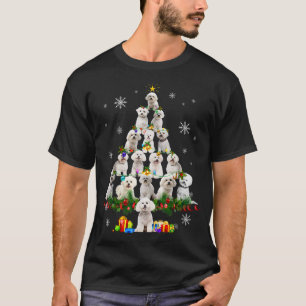 Bichon Frise Christmas Tree Lights Funny Dog Xmas T-Shirt