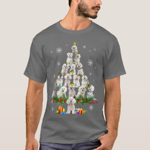 Bichon Frise Christmas Tree Lights Funny Dog Xmas T-Shirt