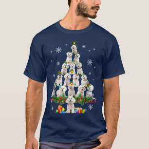 Bichon Frise Christmas Tree Lights Funny Dog Xmas  T-Shirt