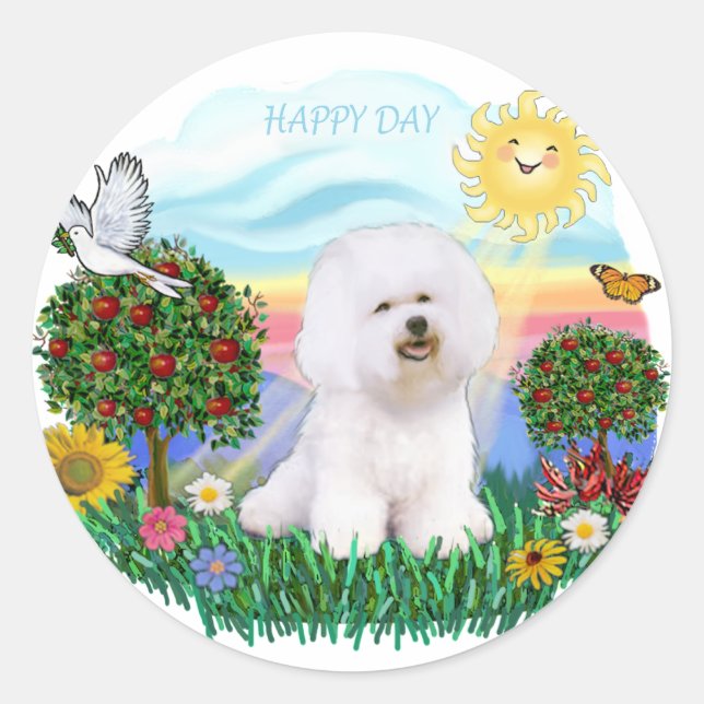 Bichon Frise Classic Round Sticker (Front)