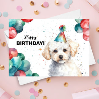 Bichon Frise Cute Pet White Dog Portrait Birthday Card