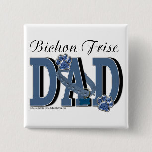 Bichon Frise DAD 2 Inch Square Button