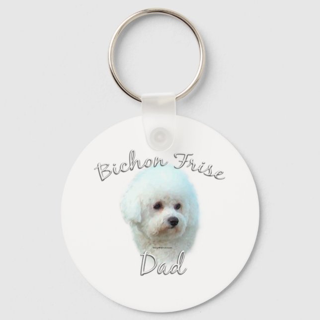 Bichon Frise Dad 2 Keychain (Front)
