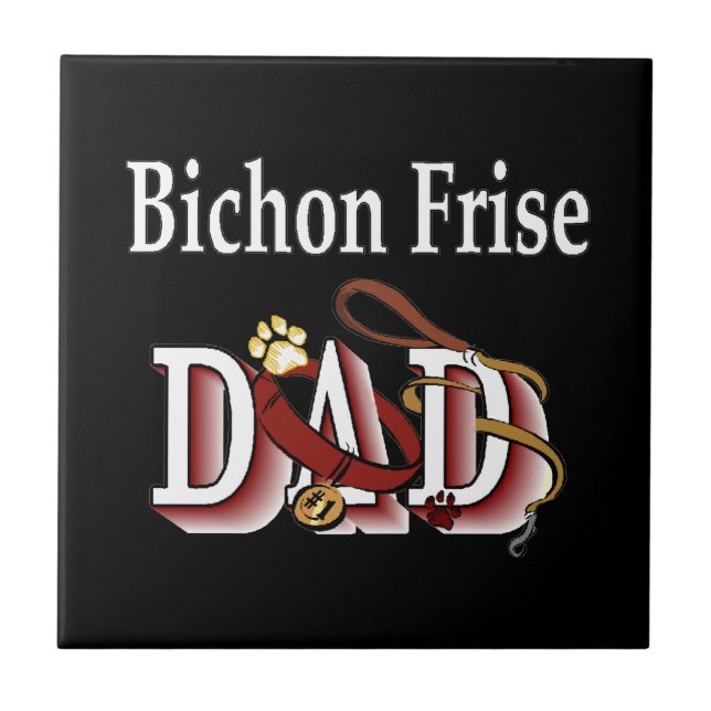 Bichon Frise Dad Tile (Front)
