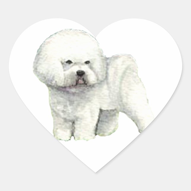 Bichon Frise Dog Art Heart Sticker (Front)