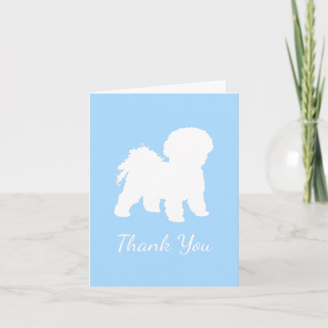 Bichon Frise Dog Baby Blue Boy Merci Cartes (Devant)