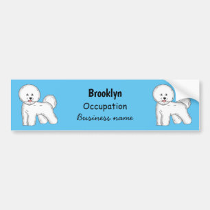 Bichon frise dog cartoon illustration  bumper sticker