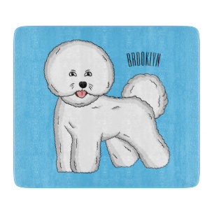 Bichon frise dog cartoon illustration cutting board