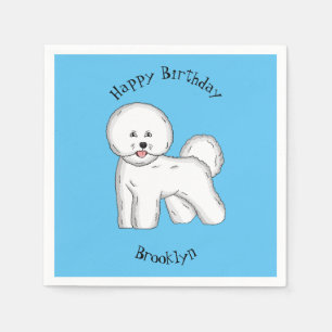 Bichon frise dog cartoon illustration napkin