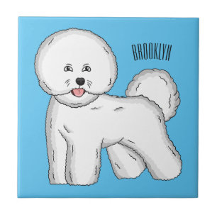 Bichon frise dog cartoon illustration tile