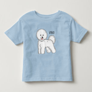 Bichon frise dog cartoon illustration toddler t-shirt