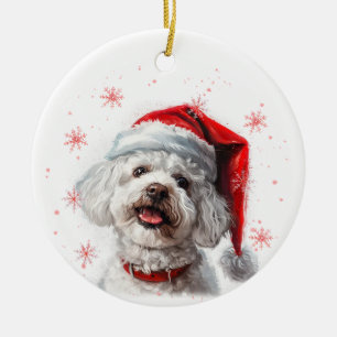Bichon Frise Dog Christmas Personalized Ceramic Ornament