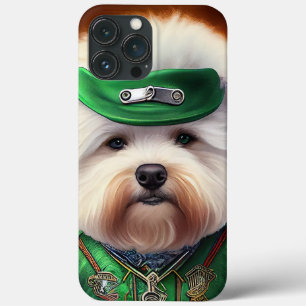 Bichon Frisé Dog Driving Bike St. Patrick's Day iPhone 13 Pro Max Case