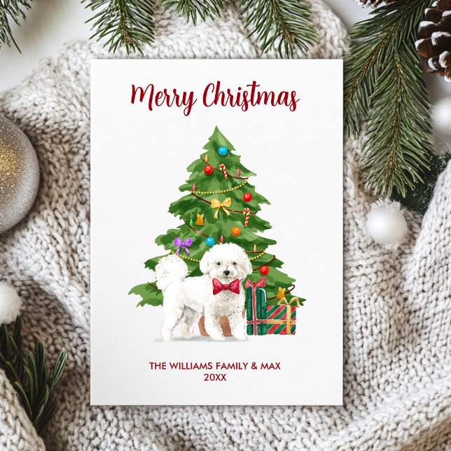 Bichon Frise Dog Family Christmas Holiday Card (Creator Uploaded)