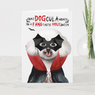 Bichon Frise Dog Funny Count DOGcula Halloween Holiday Card