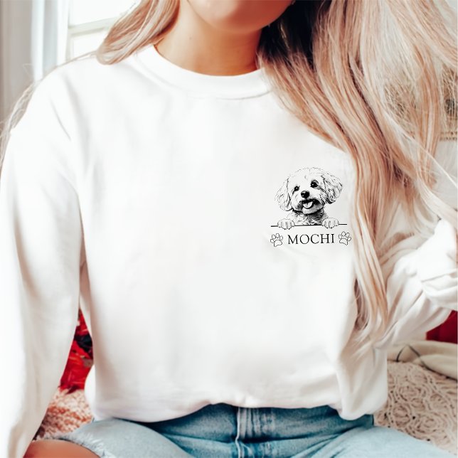 Bichon Frise Dog Hand Drawing Personalized Sweatshirt (Creator Uploaded)