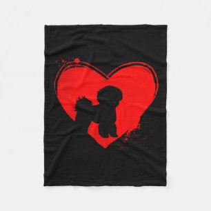 Bichon Frise Dog Heart Shape Valentine Dog Lovers Fleece Blanket